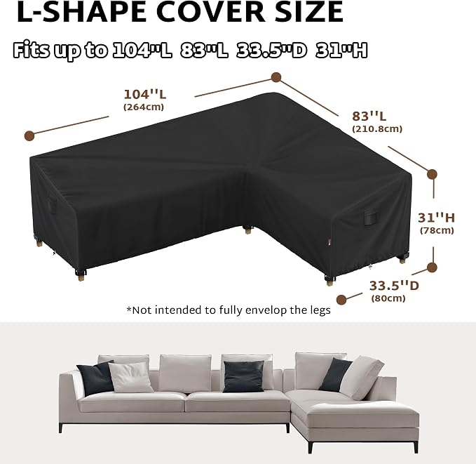 iBirdie Outdoor Patio Furniture Cover fit 104 x 83 inch, 103 x 80, 102 x 79 - Image 2