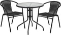 Flash Furniture Lila 28'' Round Glass Metal Table by FlashFurniture