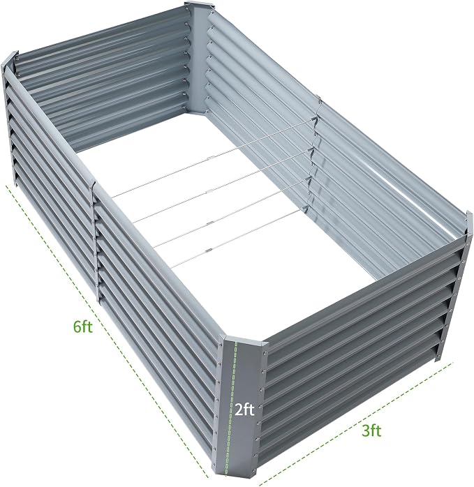 Land Guard 6×3×2ft Galvanized Raised Garden Bed, Planter Boxes Outdoor - Image 2