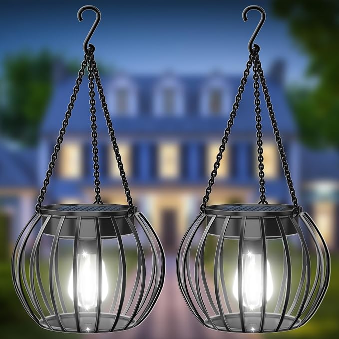 UBright Solar Powered Lights Outdoor Waterproof Hanging Lights by Lightupyourbrightlights