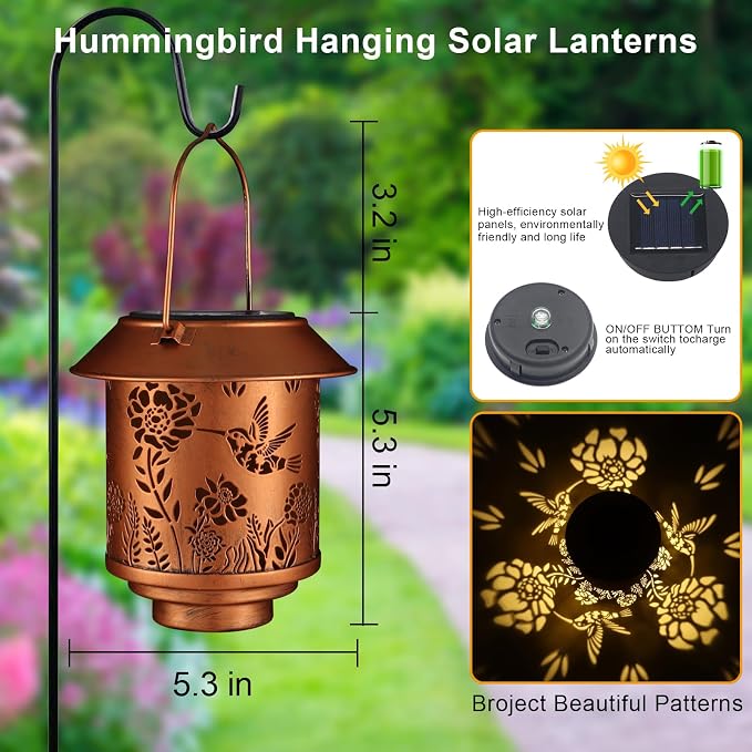 Solar Lantern Lights Outdoor Hanging, Solar Lights Outdoor Waterproof, Garden - Image 5