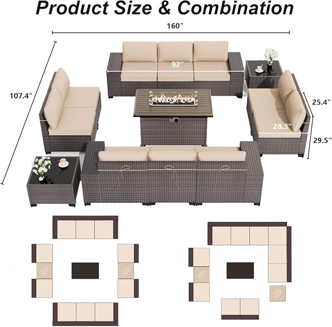 ALAULM 13 Pieces Patio Furniture Set - Image 6