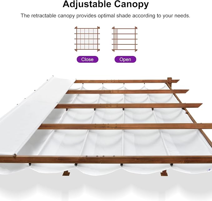 PURPLE LEAF 10' x 13' Outdoor Retractable Pergola - Image 5
