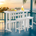 3 Pcs HDPE Outdoor Bar Set of 2 Includes Bar Height Table and Chairs, Patio Bar by Unknown