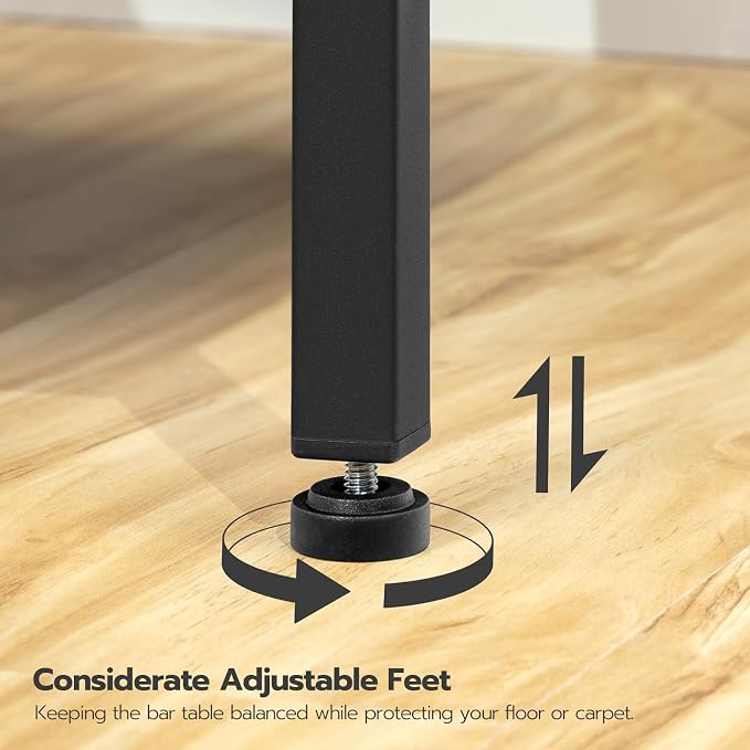 HOOBRO Bar Table, 47.1" Rectangular Pub Table, Tall Counter Height, Long Bar - Image 7