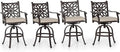 PHI VILLA Outdoor Swivel Bar Stools Set of 4, Cast Aluminum Patio Pub Height by PHIVILLAThepioneerofcomfortablehouseholdsupplies