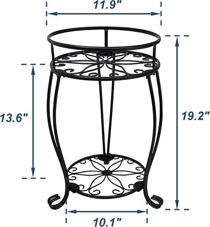 CASIMR 2-Pack Plant Stand, 2 Tier 19.2 inch Tall Metal Potted Holder Rack - Image 7