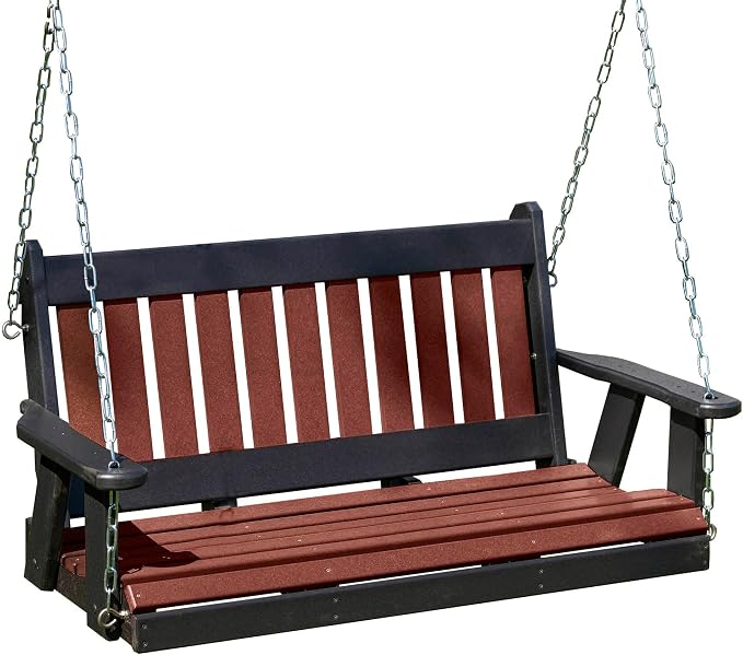 Poly Lumber Wood 4FT Mission Porch Swing Amish Craftsmandship Made in USA HDPE by Unknown