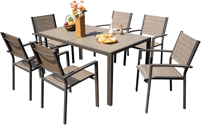 Devoko Patio Dining Set 7 Piece Outdoor Furniture by DEVOKO