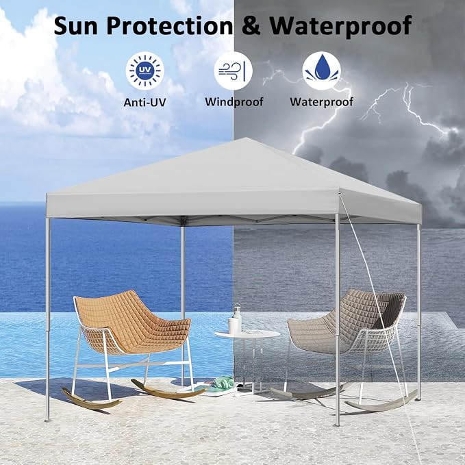 10x10 ft Pop Up Canopy Tent, Easy Up Instant Outdoor Canopy, Straight Legs - Image 3