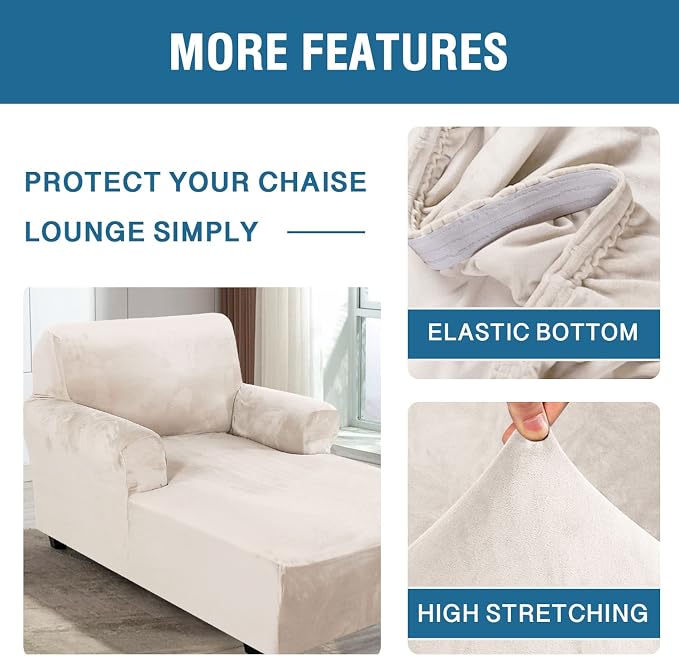 H.VERSAILTEX Velvet Chaise Lounge Cover - Image 5