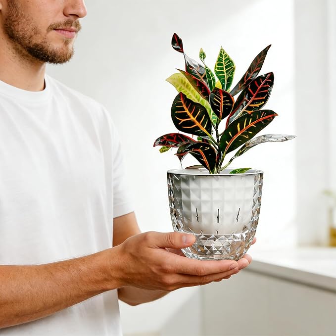 2 Pack 4 inch Self Watering Plants Pots Planters - Image 5