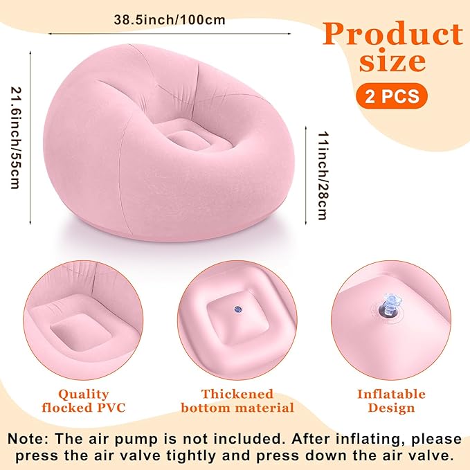 Realspring Inflatable Bean Bag Chairs Outdoor Blow up Camping Chairs Inflatable - Image 3