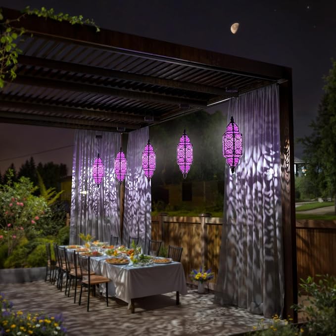 Twinkya 2 Pack Hanging Solar Lights Outdoor Garden Decorative Solar Lantern - Image 3