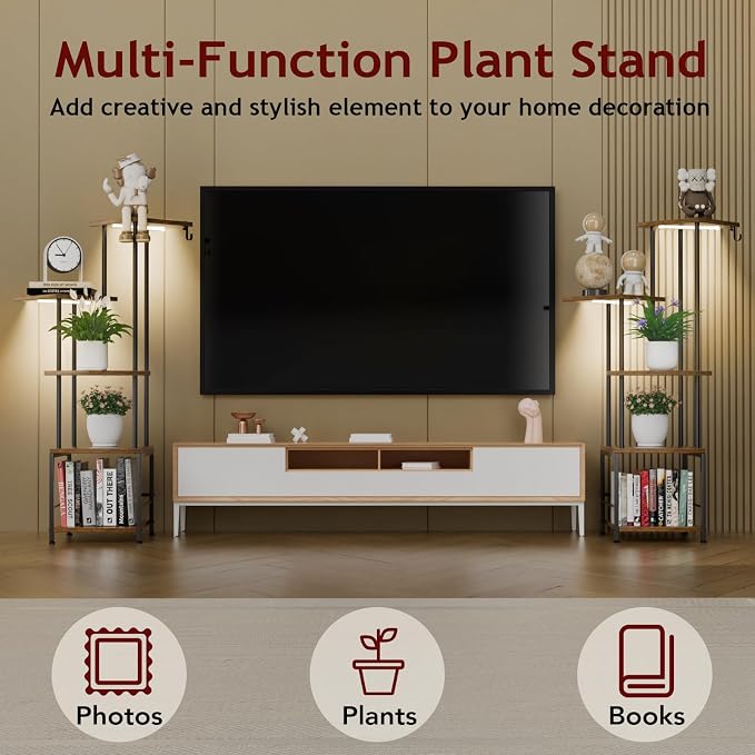 Plant Stand Indoor with Grow Light, 5-Tiered Tall Plant Stand Indoor, Metal - Image 6