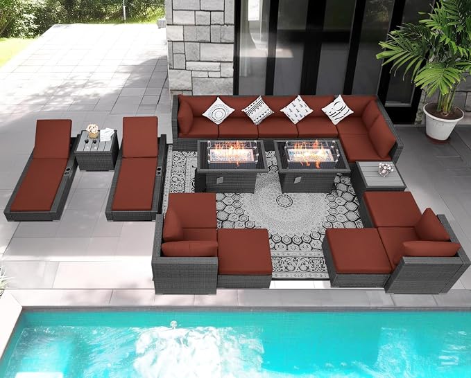 NICESOUL 18 Piece Extra Large Luxury Patio Furniture Set - Image 3