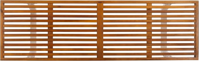 SAFAVIEH Outdoor Patio Furniture Heather Natural Brown Solid Wood & White Legs - Image 6