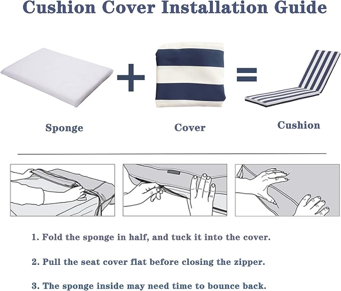 Only choice Outdoor Lounge Chair Cushions Patio Chaise Lounge Replacement - Image 6