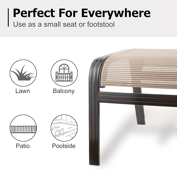Summerville Outdoor Ottomans Textliene Patio Furniture Small Seating Furniture - Image 4
