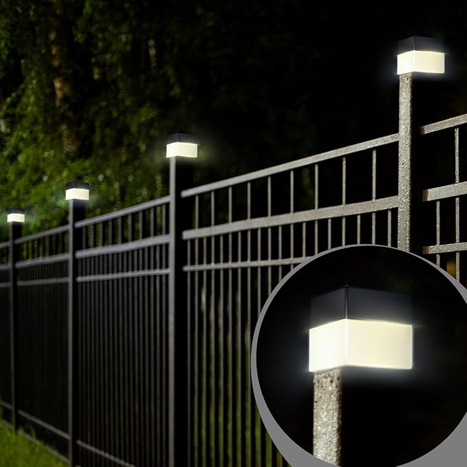 Hicarer 12 Pack Solar Fence Post Cap Lights 2in x 2in Solar Post Cap Fence - Image 7
