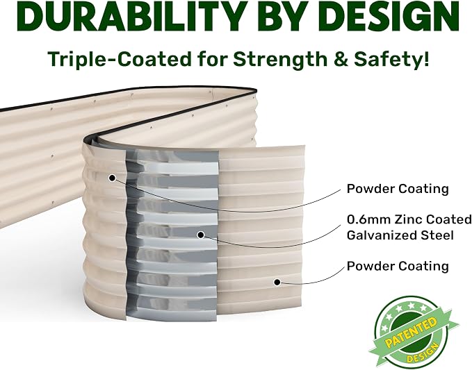 9-in-1 Galvanized Steel Raised Garden Bed // 8×2×1.5 ft Modular Planter - Image 5