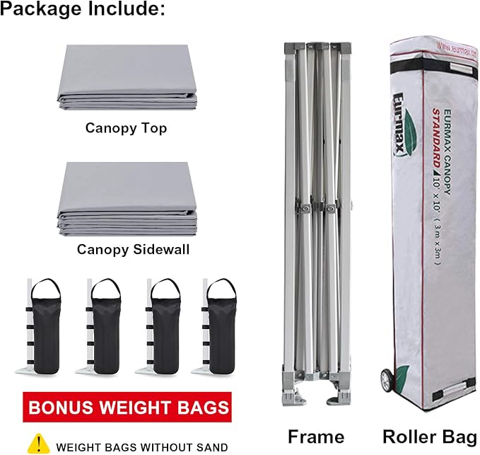 Eurmax USA 10'x10' Pop-up Canopy Tent Commercial Instant Canopies - Image 8