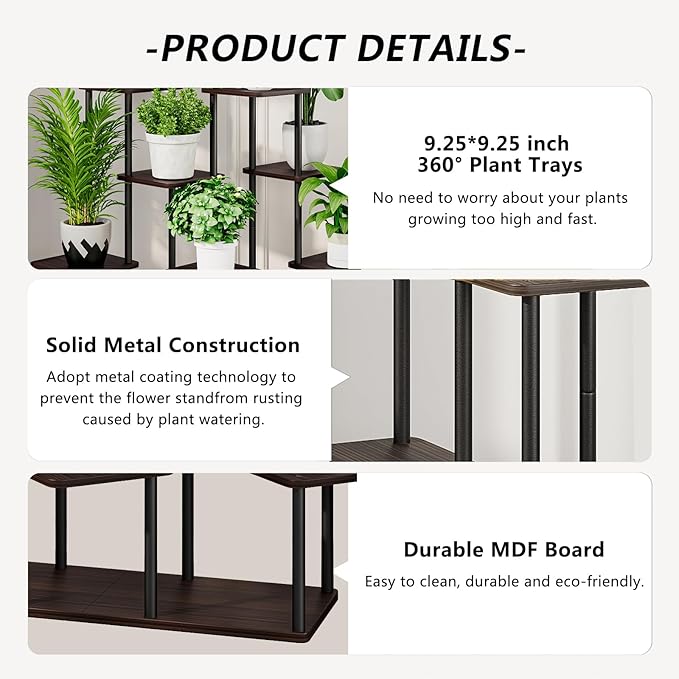 AZERPIAN Plant Stand 9 Tier Indoor Metal Flower Shelf - Image 5