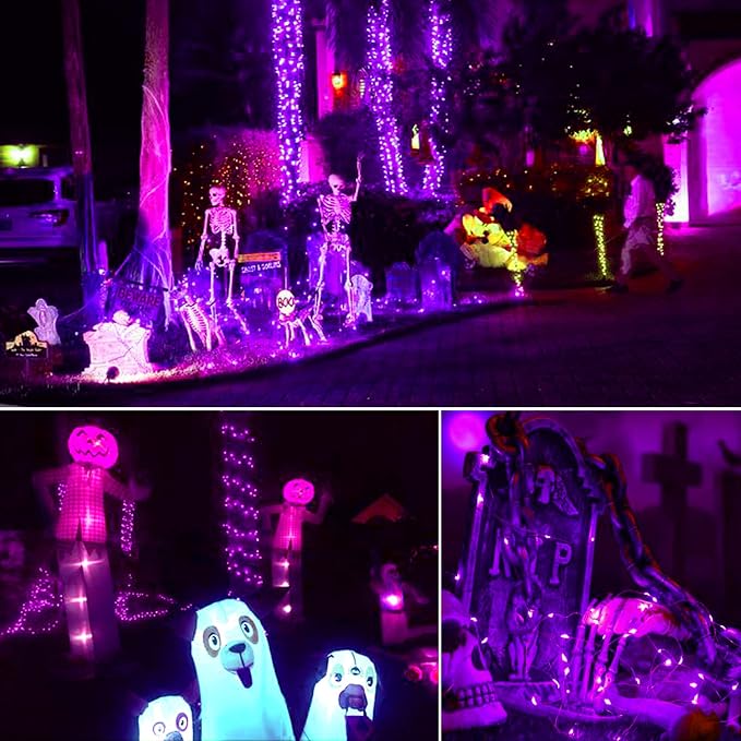 66Ft 200 LED Halloween Fairy Lights Plug in, 8 Modes String Lights - Image 2