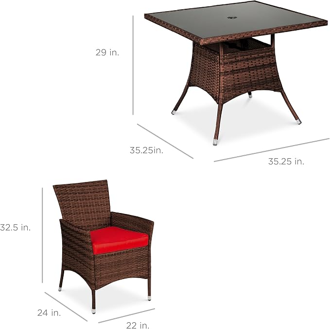 Best Choice Products 5-Piece Indoor Outdoor Wicker Dining Set Furniture - Image 7