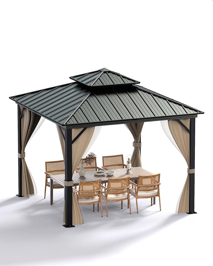 GarveeLife Hardtop Gazebo 12 ft x12 ft by GarveeLife