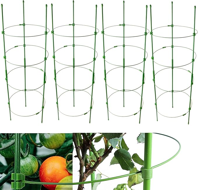 4 Pack Adjustable Tomato Cages, 36 Inch Plant Support Garden Trellis by Anothera