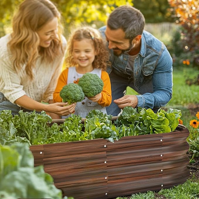 5x3x1ft Oval Galvanized Raised Garden Bed Outdoor 9-in-1 Large Metal Modular - Image 7
