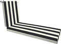Honeycomb Outdoor Heritage Chaise 21.5 x 70, Cabana Stripe Black & Ivory Chaise by Honeycomb
