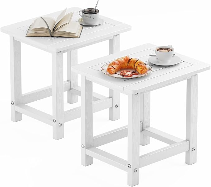 YEFU Outdoor Side Table for Patio: 16" HIPS Weather by YEFU