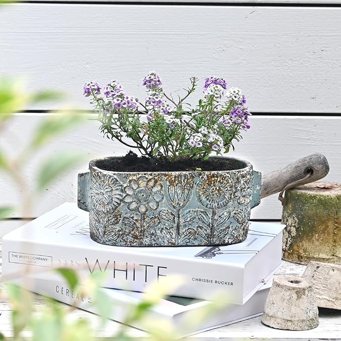 8 inch Blue Pots Planters Indoor Plants Succulent Pots Rectangle Window Box - Image 5