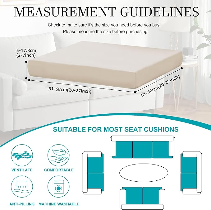 12Pcs Stretch Patio Cushion Covers, Outdoor Couch Cushion Covers Replacement - Image 2