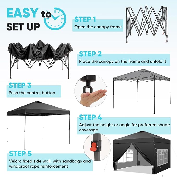 GDY 12x12 Pop Up Canopy Tent - Image 3