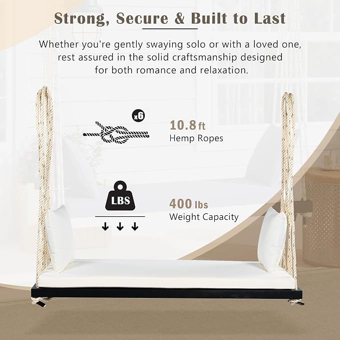 SOFTSEA 2-Person Patio Swing Bench - Image 6