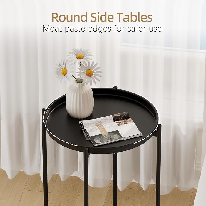 Garden 4 you Small Side Table, Mini Round End Table, Modern Nightstand - Image 7
