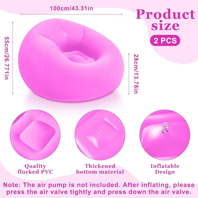 Realspring Inflatable Bean Bag Chairs Outdoor Blow up Camping Chairs Inflatable - Image 3