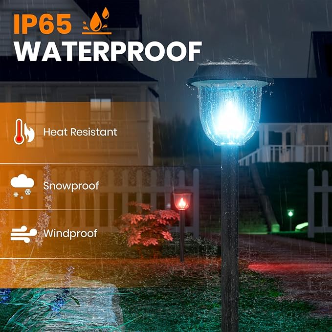 AOSEA 4 Pack Christmas Solar Pathway Lights Outdoor Waterproof - Image 7