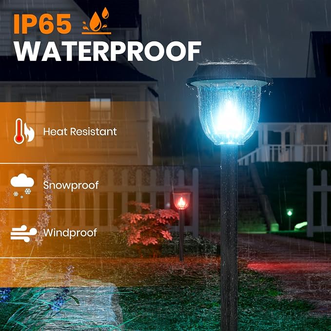AOSEA 2 Pack Solar Pathway Lights Outdoor Waterproof - Image 8