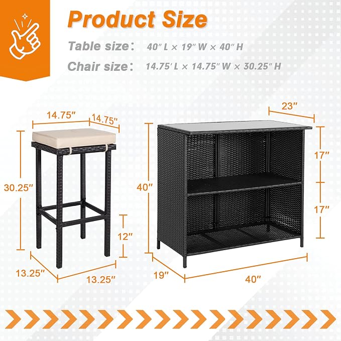 3-Piece Patio Bar Set - Image 8