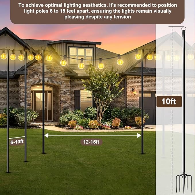 2 Pack 10FT Lighting Hanging Pole - Image 6