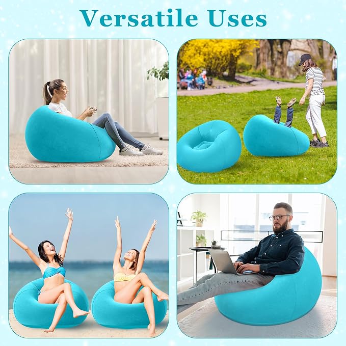 Realspring Inflatable Bean Bag Chairs Outdoor Blow up Camping Chairs Inflatable - Image 7