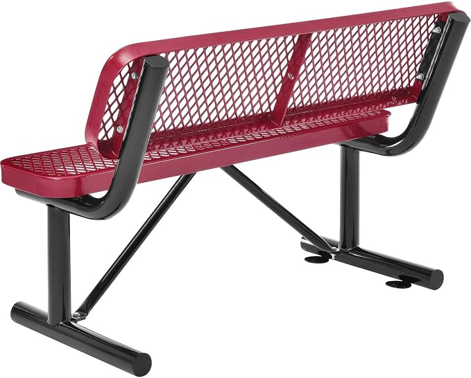 Global Industrial 48" L Outdoor Steel Bench - Image 3