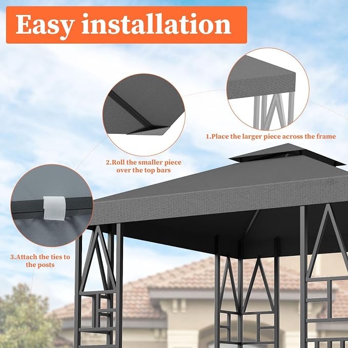 Gazebo Canopy Replacement 10x10ft Outdoor Shelter - Image 4