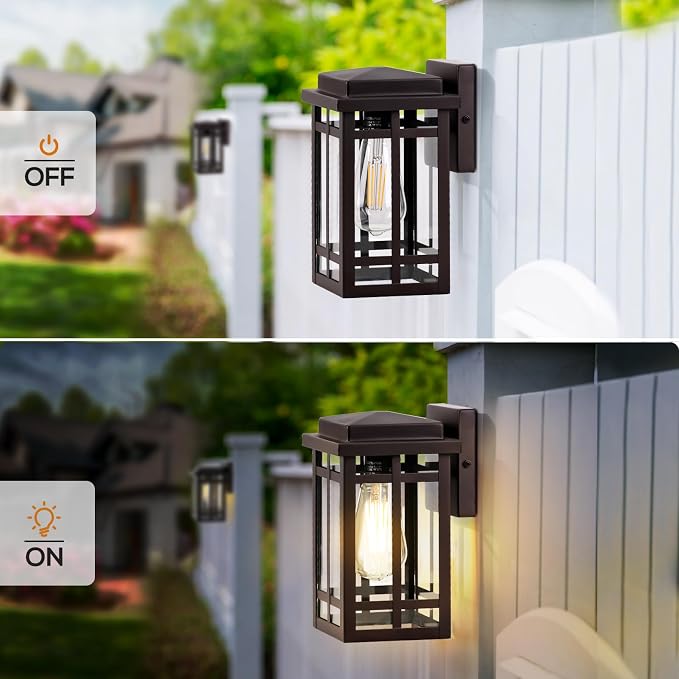 9.76'' Outdoor Wall Light Fixtures 2 Packs, Waterproof Porch Lights Lanterns - Image 2
