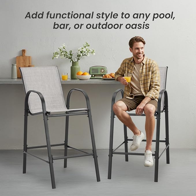 2-Piece Outdoor Bar Stool Set - Image 8