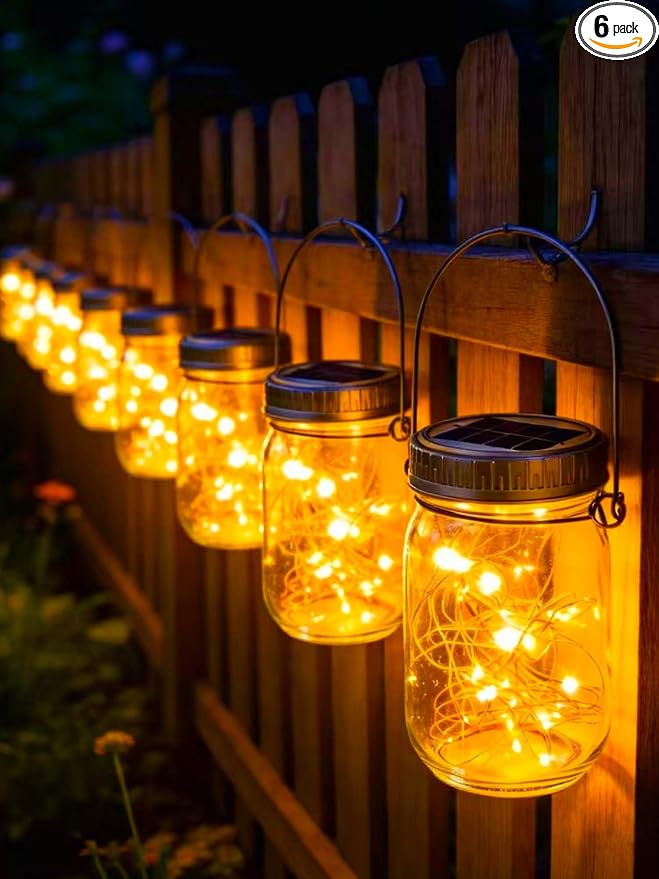 Cooo Gift for her him 6 Pack Solar Lanterns Outdoor Waterproof Upgraded Crystal by Cooo